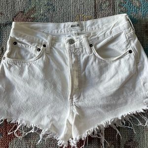 Agolde Parker White Vintage Shorts